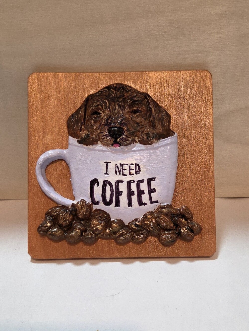 3D Handmade "I Need Coffee" Magnet or Shelf Sitter!
